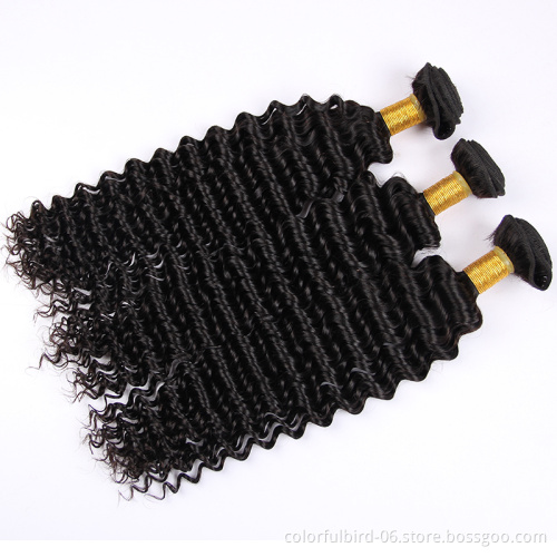 Cheap Wholesale Raw Indian Hair Extensions Unprocessed Virgin Hair Double Drawn Indian deep Wave Hair